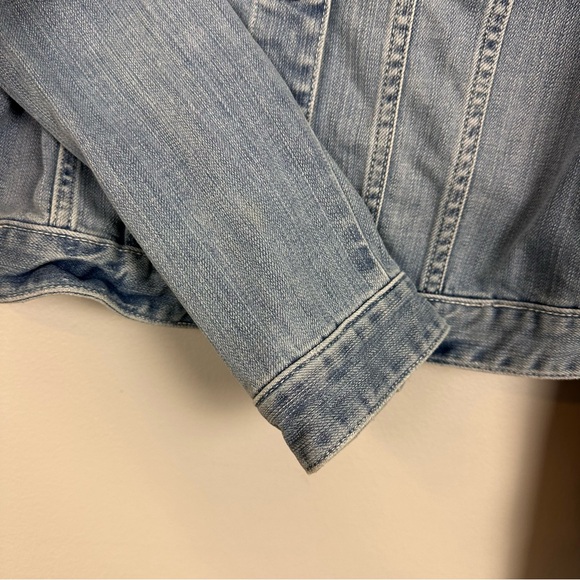 Abercrombie & Fitch Jean Jacket Womens Small Blue Cropped Distressed Denim Y2K - Picture 11 of 11